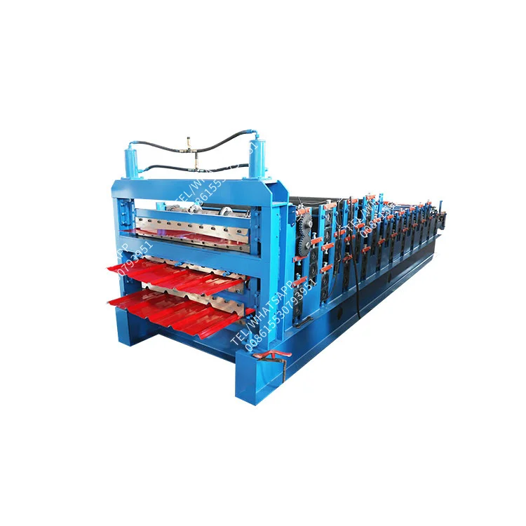 Metal Glazed Roofing Tile Roll Forming Machine Three Layer Roll Forming Machine