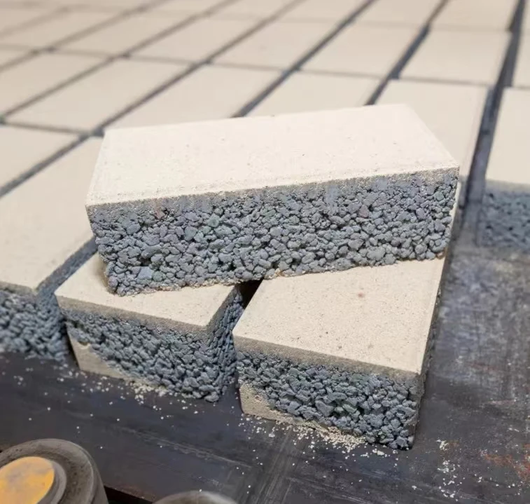 Multicolor Solid Quartz Sand Permeable Concrete Bricks Porous Type