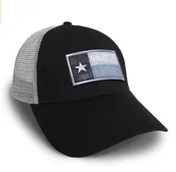 Texas Flag Cap Black and Grey Baseball Snap Back Hat