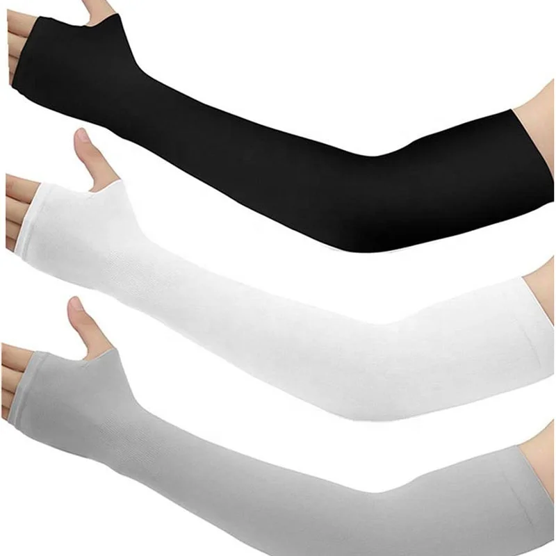 Custom Sublimation UV Protective Sleeves Sport Wrist Support Ice Silk Elastic Arm Sleeve