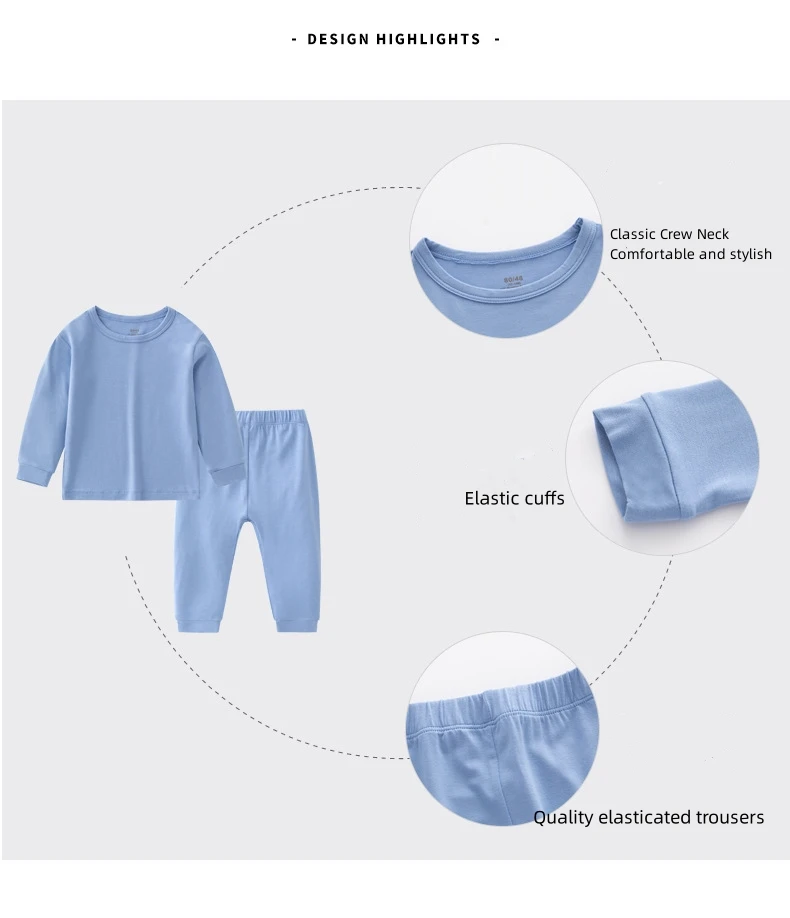 2-Piece Kids Pjs Wholesale Infants Jammies Organic Kids Pajamas Customize Eco-friendly Baby Pjs Bamboo Fibre Lounge Wear Set