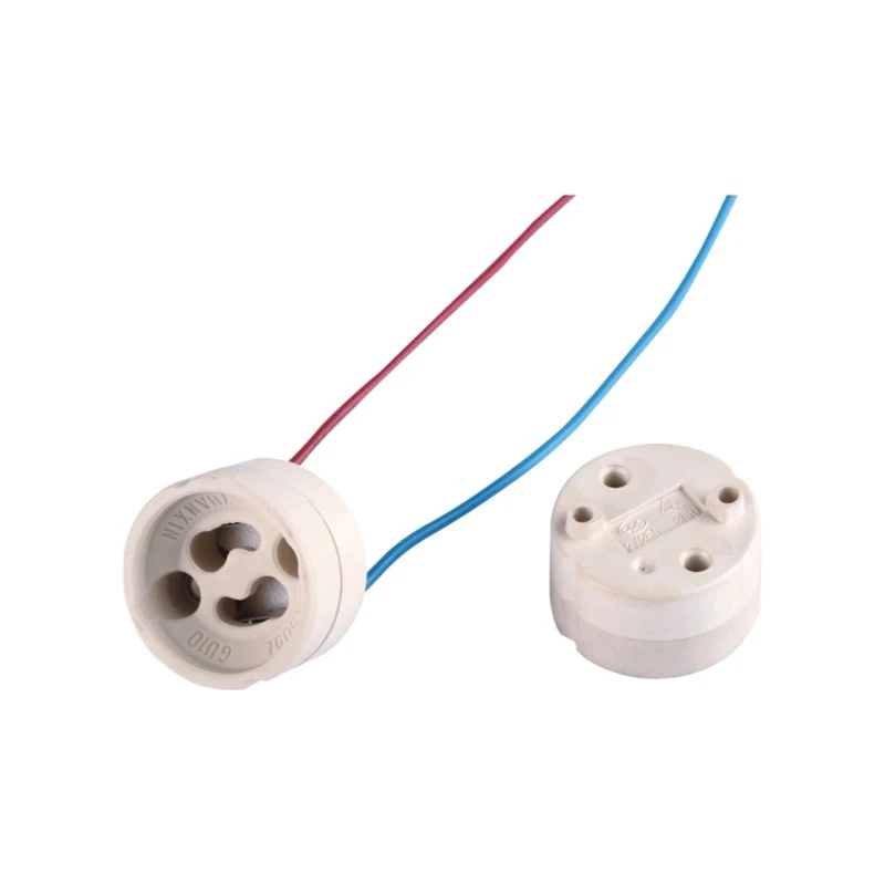 Factory Direct CE RoHS Certificate 250V 2A GU10 Lamp Holder For Garden Bulb With Extension Silicon Cable Surface White Or Beige