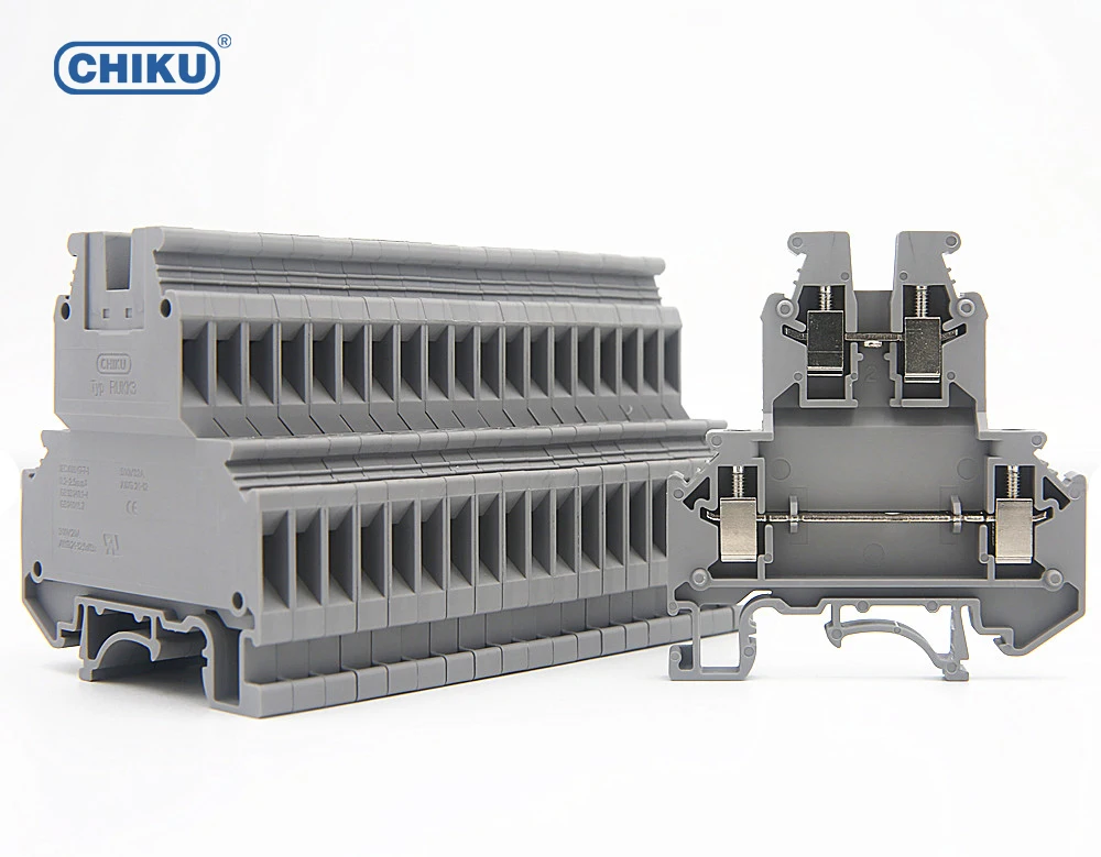 CHIKU RUKK3  Double levels terminal block Din Rail Terminal Connector Screw Clamp 600V 20A 2.5mm2