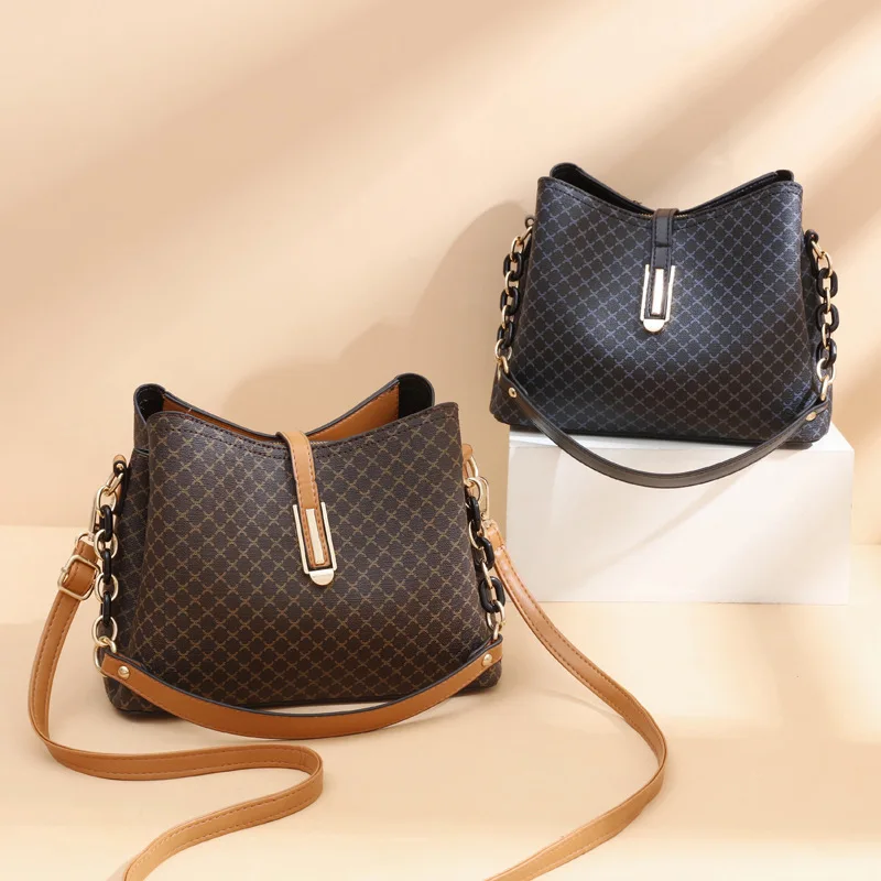 Small fashion trends Bucket bag Woman print shoulder crossbody bag ladies tote handbags wholesale