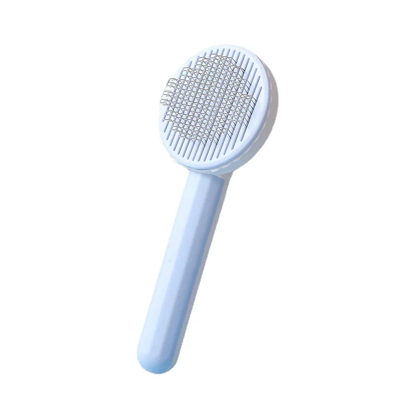 Pet Grooming Brush Comb Dog Brush Cat Comb With Self Clean Button With Masaging Bead