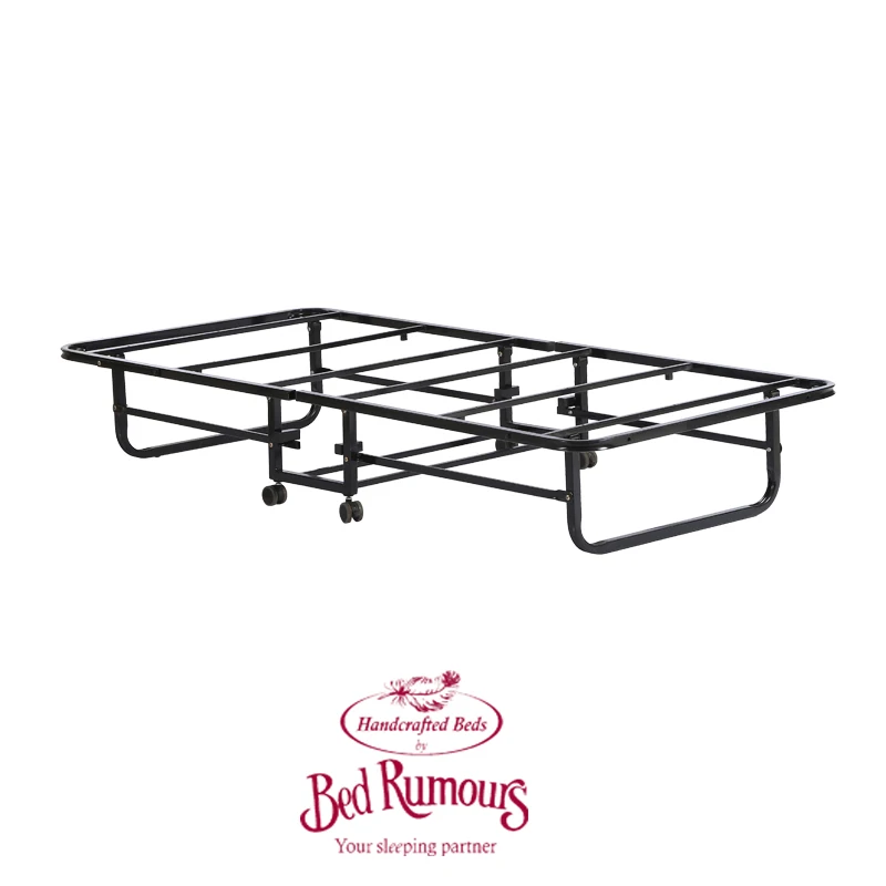 Factory Wholesale single portable folding metal bed with wheels in dubai