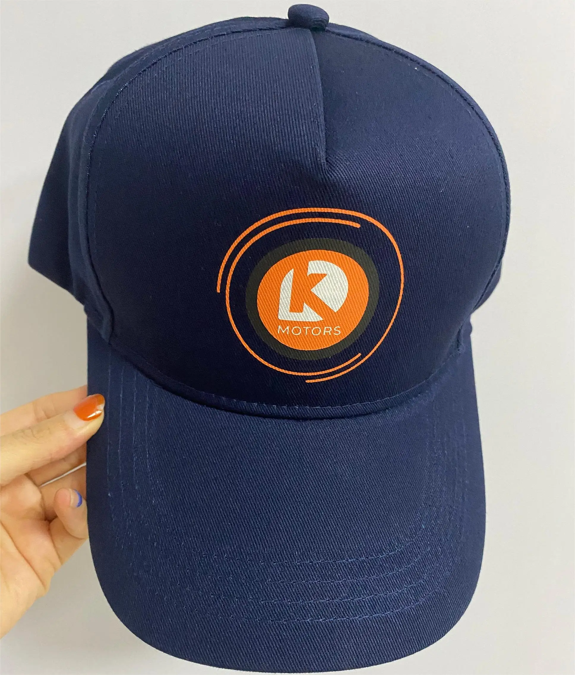 2024 high quality sports custom caps dark blue cotton Heat Transfer logo sun cotton 100% cotton blank baseball cap
