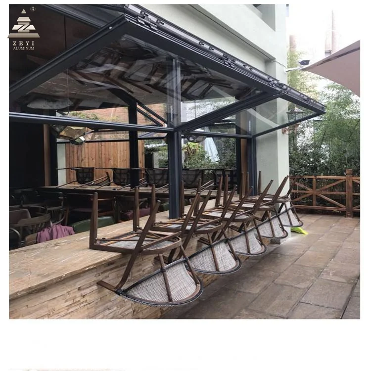 Aluminium Bi fold Window Fold Up Glass Windows American Vertical Roll Up Grid Folding Window For Bar Shop Coffee