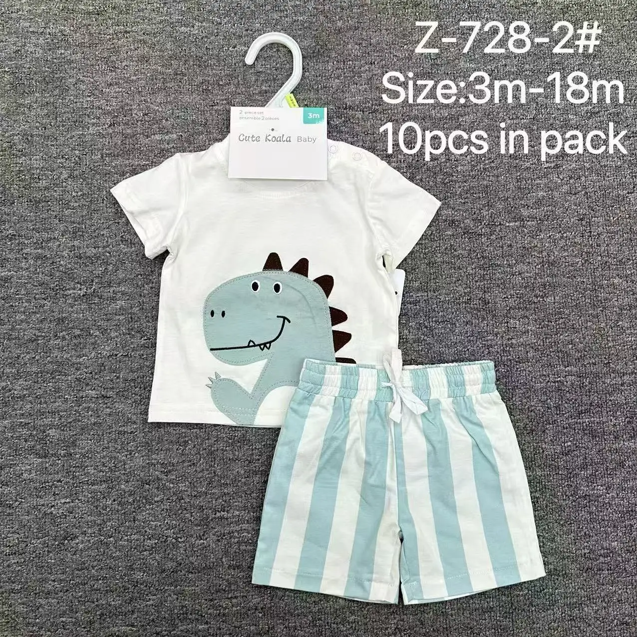 Wholesale Summer Newborn Infant Clothing Set Baby Boys 2pcs Cotton T-Shirt + Pants Fashionable Outfits Toddlers 3-12 Months