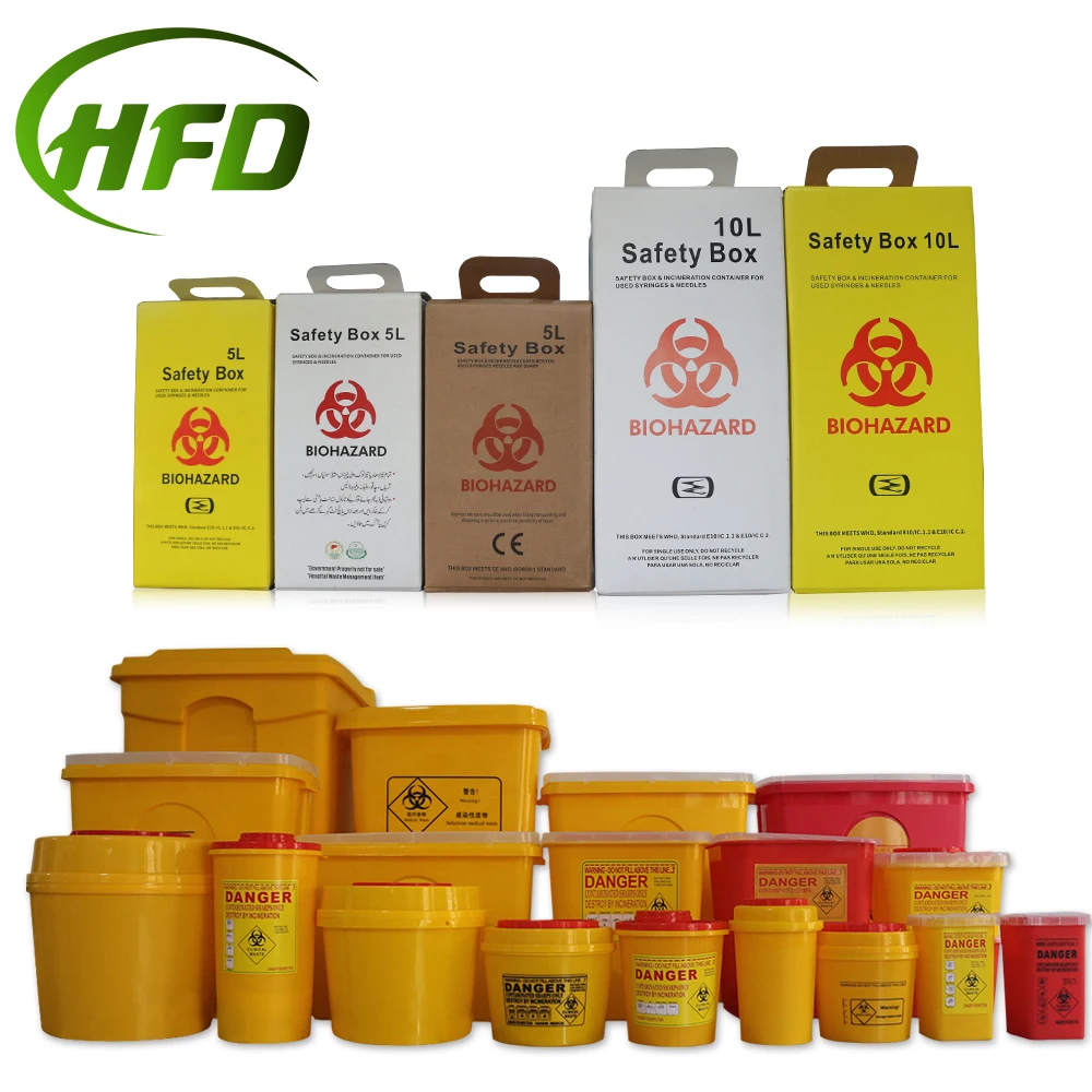 Высококачественный пластиковый медицинский контейнер для заточки для больницы, медицинский контейнер для заточки с биологической защитой для шприцевой иглы