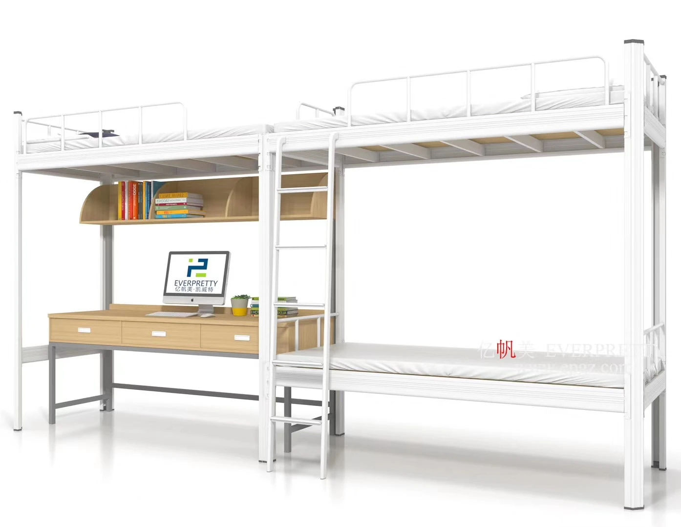 Дешевая школьная мебель для общежития, черная металлическая двухъярусная кровать для студентов