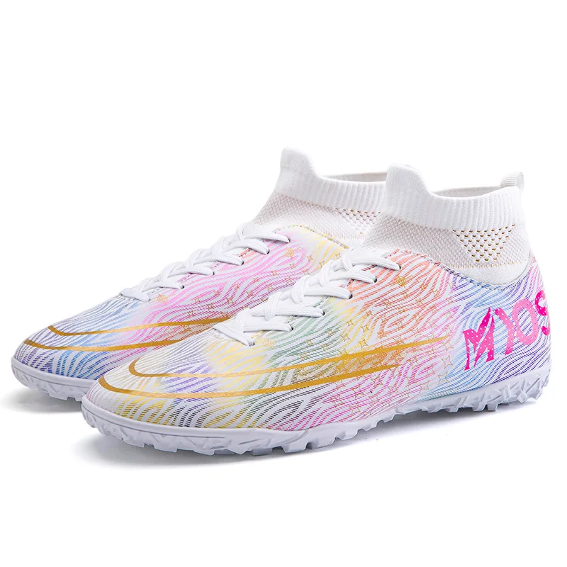Hot Selling Soccer shoes broken nails children and boys students non-slip low-top training shoes high-top broken nails shoes