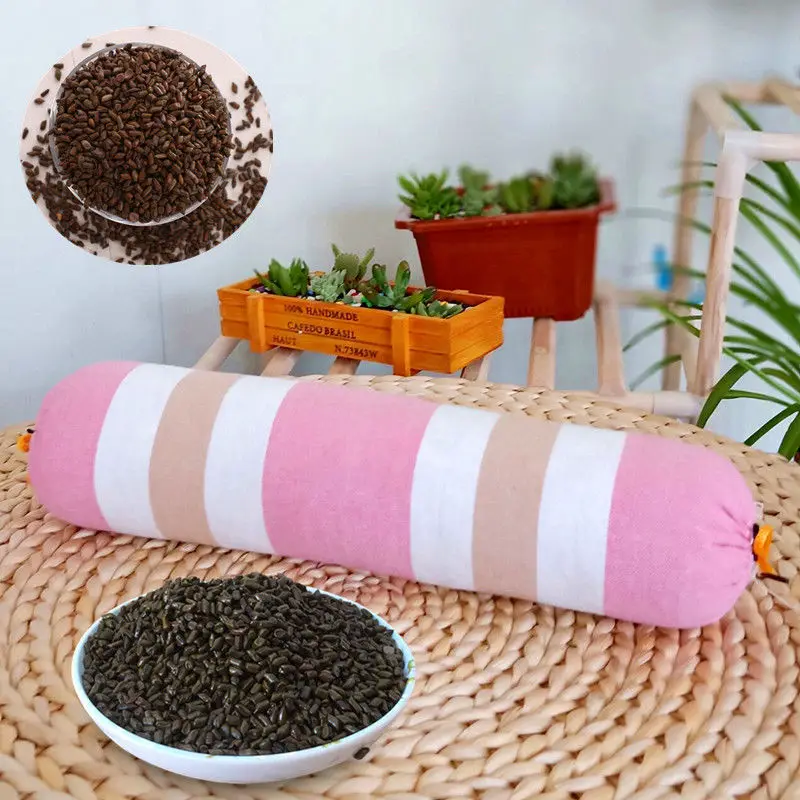 Round cassia pillow Hard solid buckwheat shell bed backrest protection cervical spine cylindrical pillow