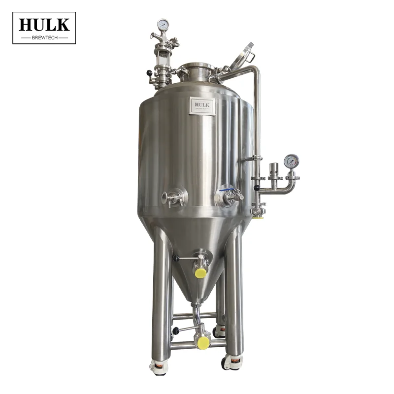 100l 120l Mini Conical Beer Fermenter Tank With Cooling Jacket