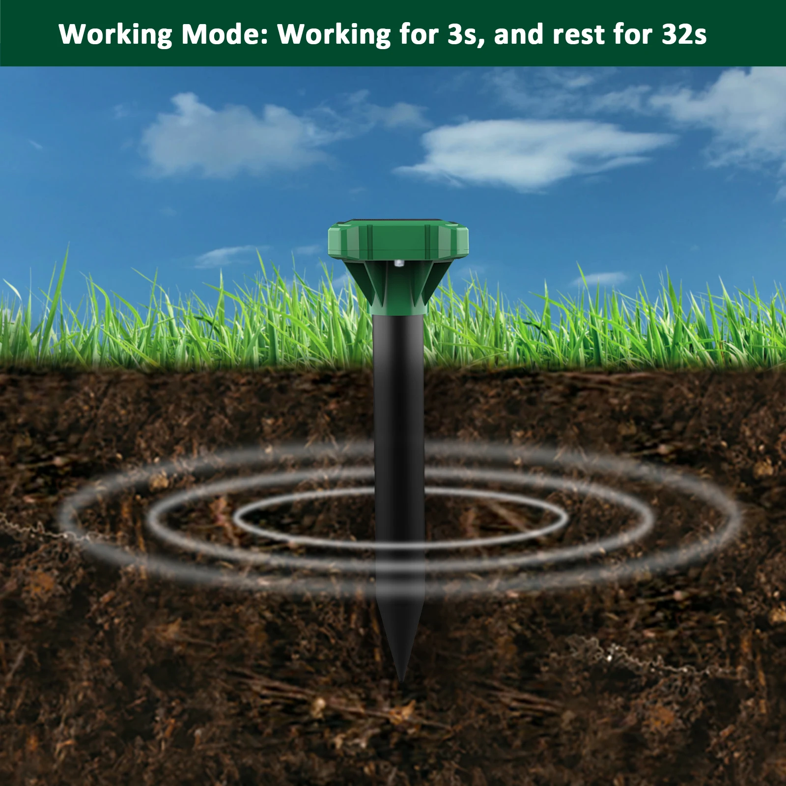 X-PEST AR32 Ultrasonic Power Solar gopher mole Animal Repeller Outdoor Waterproof IP65 For Garden