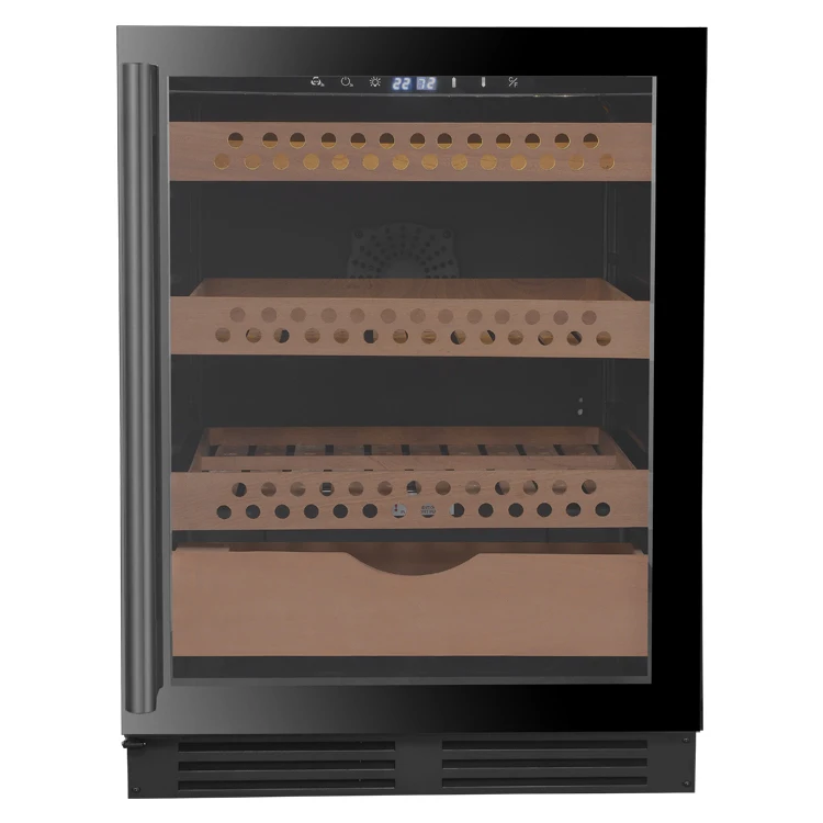VI180C Humidity Control Cigar Display Drawer Electric Cigar Humidor Refrigerator Temperature Controlled Spanish Cedar Wooden 150