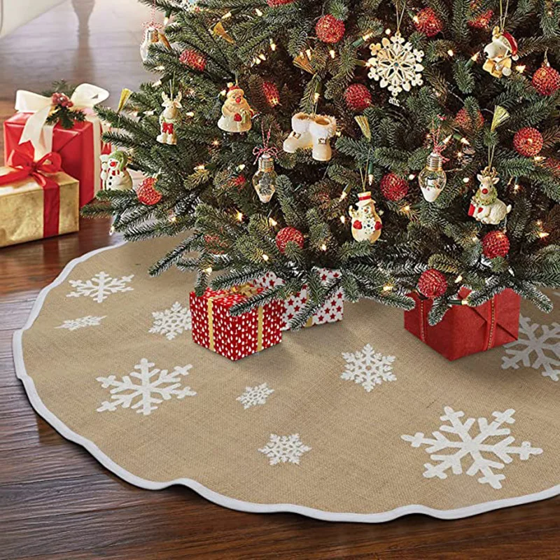 New design snowflake sublimation tree skirt decoration supplies Christmas tree skirt