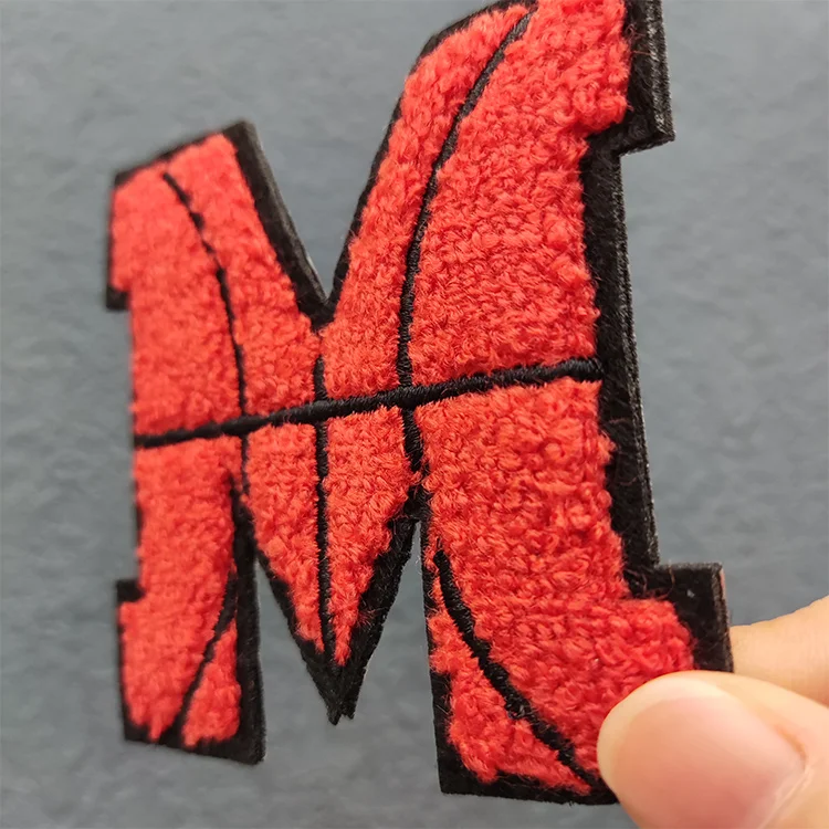 Chenille Iron On Patch Repair 26 basketball Letter Sewing Decal Custom Clothing Chenille Patches