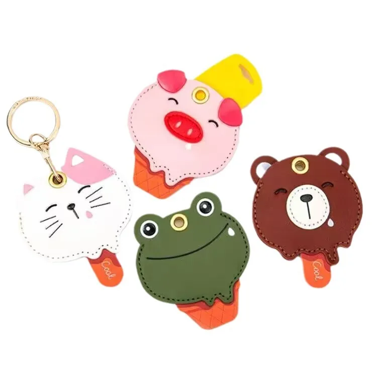 Bamen Прохладный чехол для карты контроля доступа брелок милый мультфильм Изысканный Мужской и женский кожаный с подвеской сумка