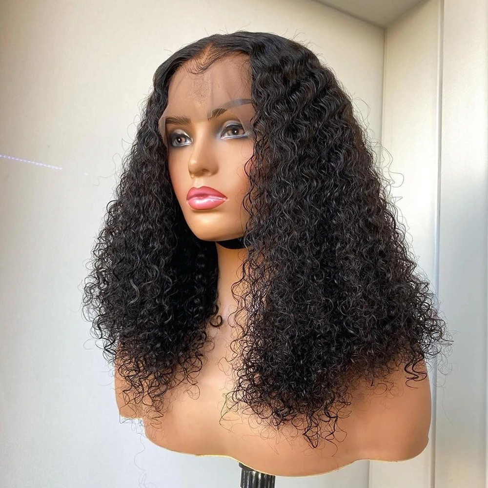 Short Bob 10A Peruvian Kinky Curly Virgin Human Hair 13x4 HD Lace Front Wigs for Black Women Full Lace Frontal Human Hair Wigs