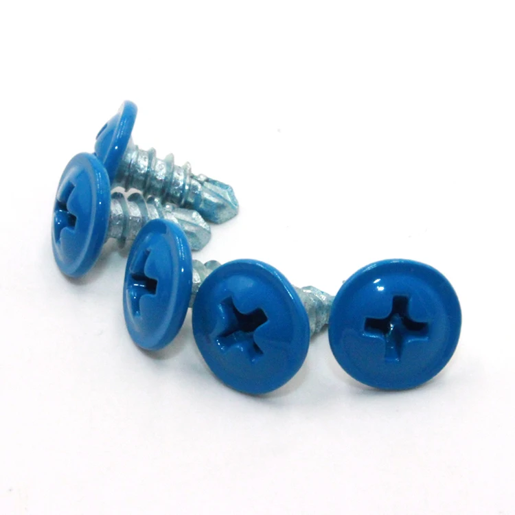 Carbon steel blue color zinc plated Modify wafer Self-Drilling Screws Truss Head Self Drilling Screws