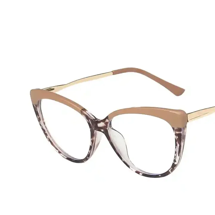 New Year Resin Lens TR90 Frame Glasses Cat Eye Optical Frame Flat Glasses Anti-blue Light