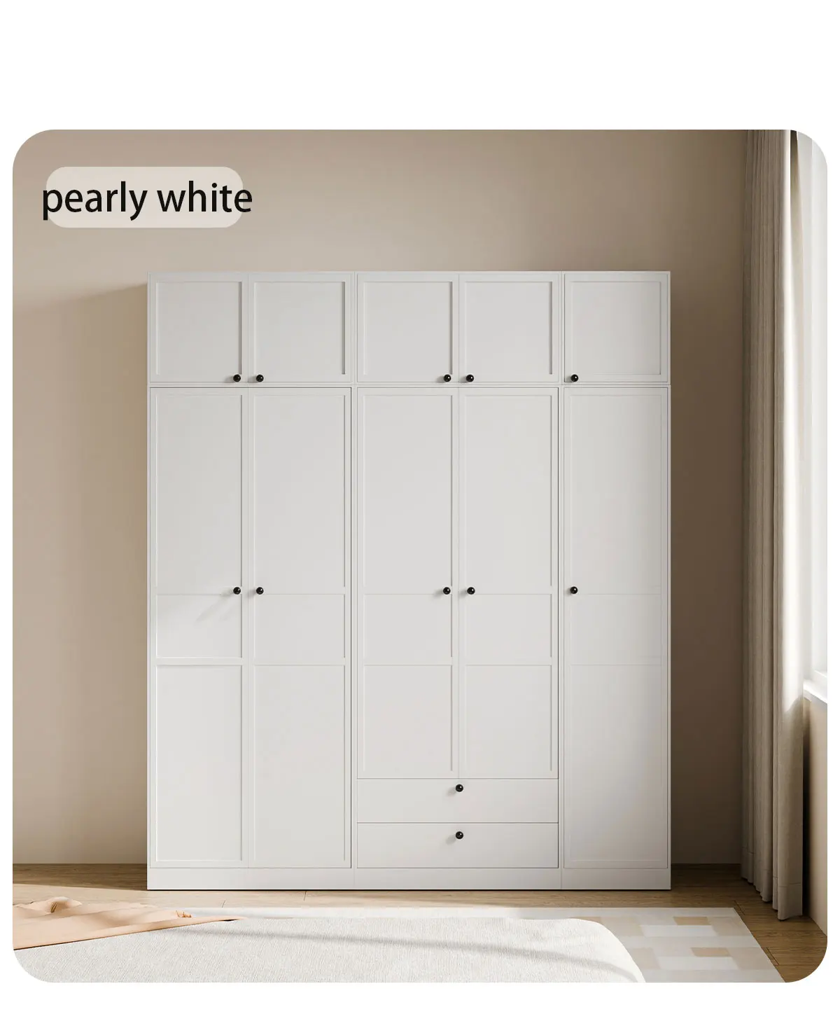 Brand New 10 Tier Tree Wall Simple Design Wardrobe With Bookshelf White metal Bookcase