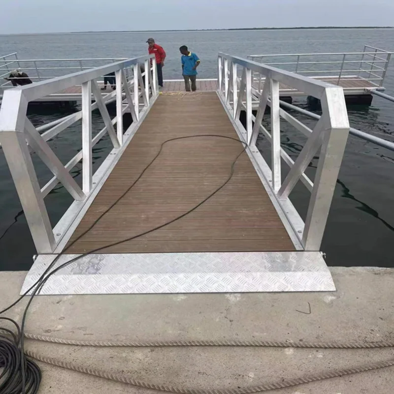 Aluminum Walkway with Handrail Bridge Floating Dock Gangway Factory Prices