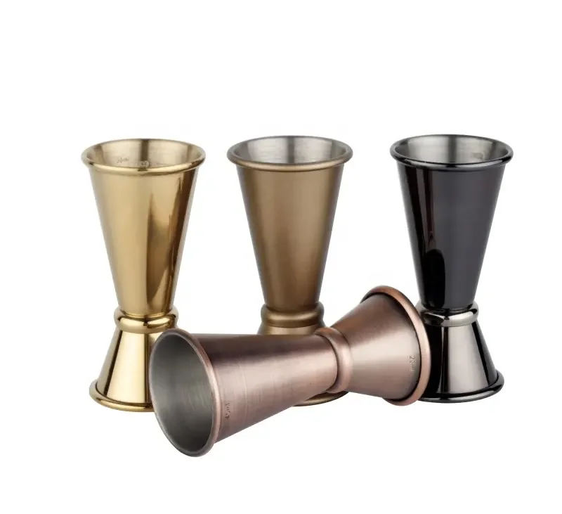 Bar Tools Stainless Steel Measuring Cups Metal Food Contactable Jigger Copper 30/60 ml Cocktail Bar Shot