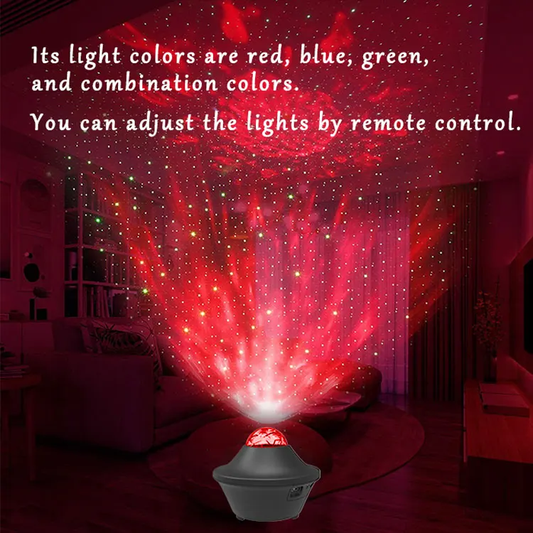 Hot selling 7.5W RGBW led water ripple night light bedroom sleeping star projector