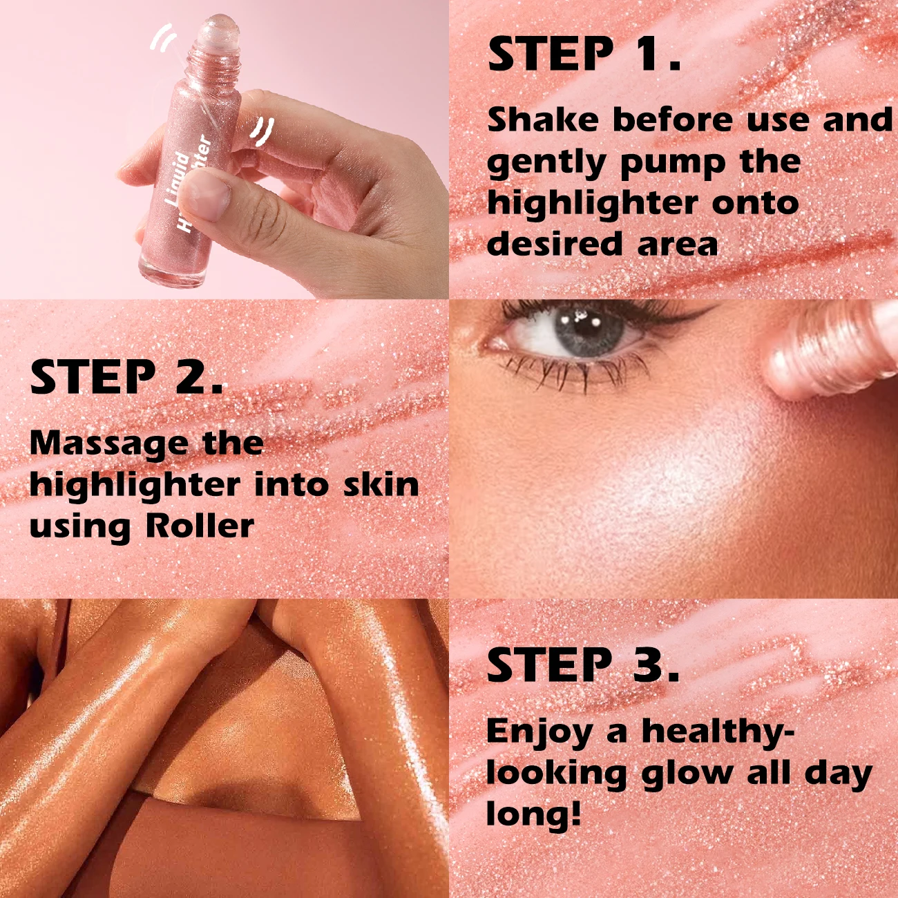 Unique Design Organic Natural High Quality Highlighter Pigment Wholesale New Vegan Body Glowing Liquid Highlighter