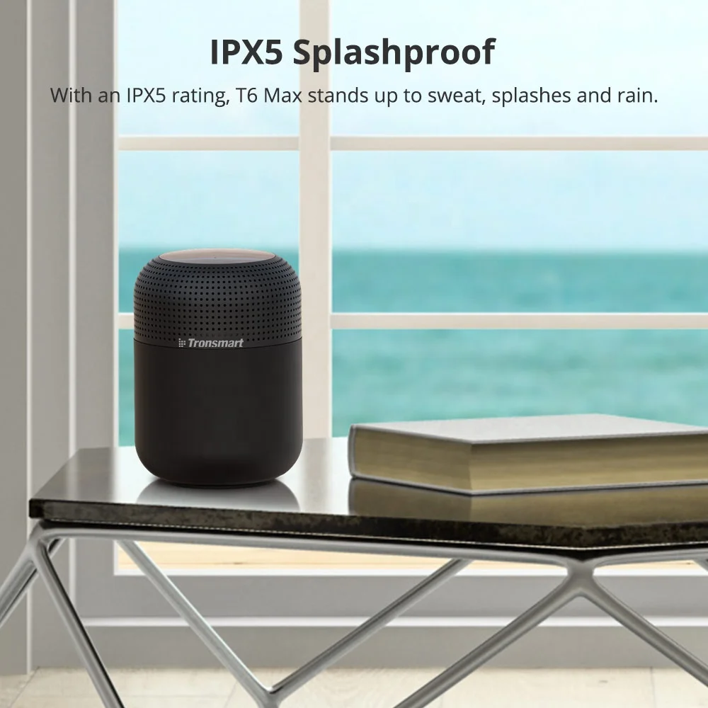 
Tronsmart T6 MAX, 60W Home Theater Speakers TWS BT Column with Voice Assistant, IPX5, NFC, 20H playing time 