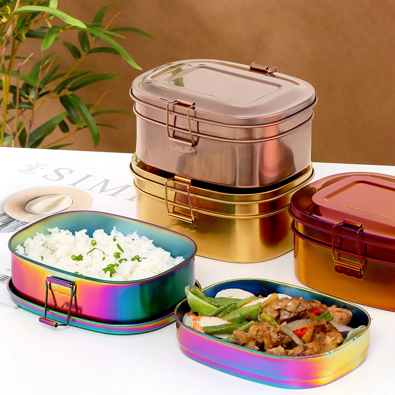 Kitchen School Food Containers Stainless Steel Bento Lunch Boxes For Kids Adults
