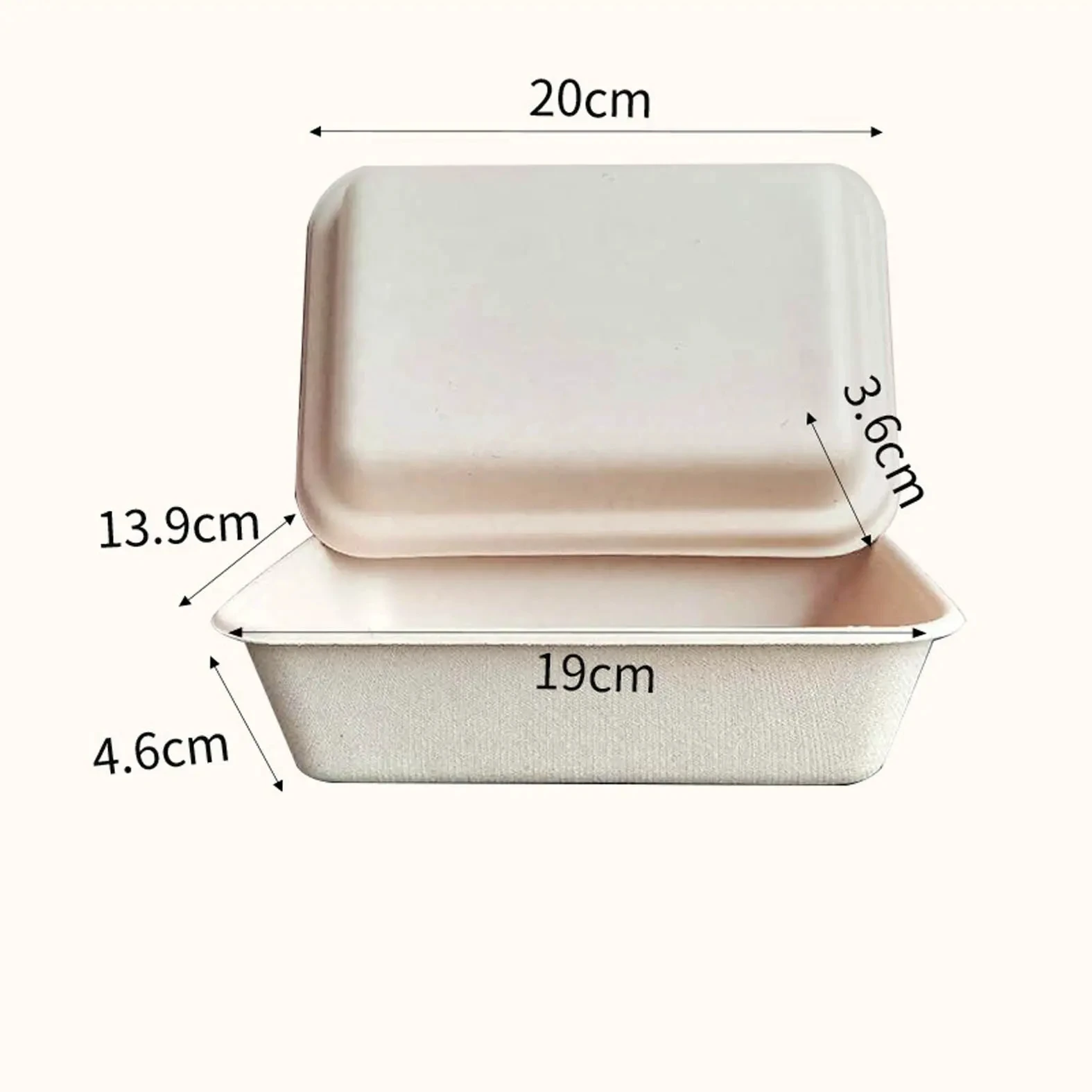 New arrival Disposable Bagasse Paper Pulp Plates Biodegradable Sugarcane Takeaway Tableware Food Bento Packaging Box