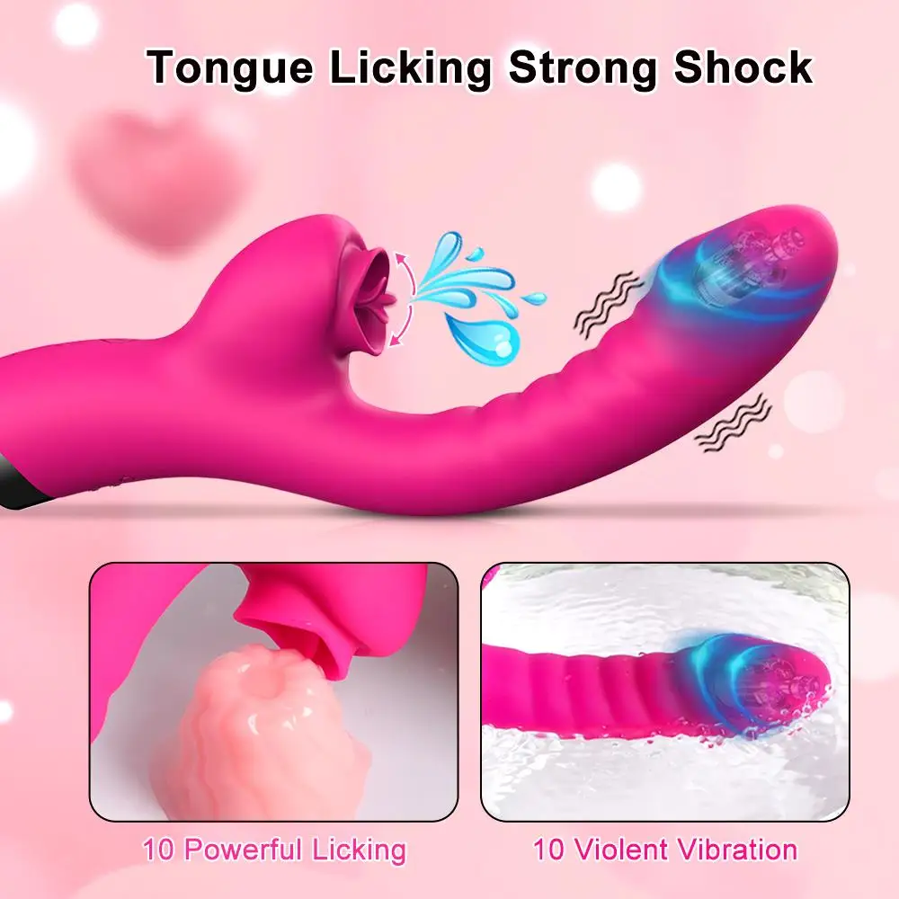 MOGlovers 1PC Licking Vibrator For Women Tongue Lick Clitoris Stimulator Toys with 20 Vibrators Speeds Wand Clitoral Juguetes ua