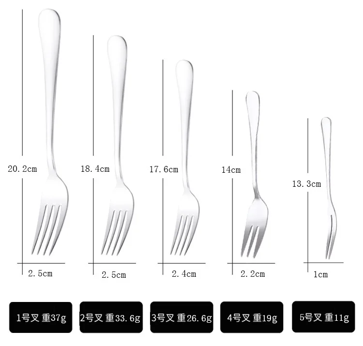 Forks In Different Sizes Dinner Fork Salad Dessert Tea Fruit Mirror Silver Stainless Steel Fork In Bulk