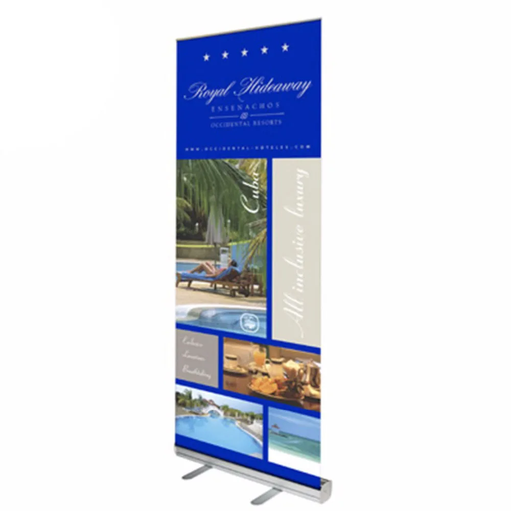 Custom Aluminum Roll Up Retractable Scrolling Pull Up Pop up Standing Banner for Advertising Promotion Exhibition