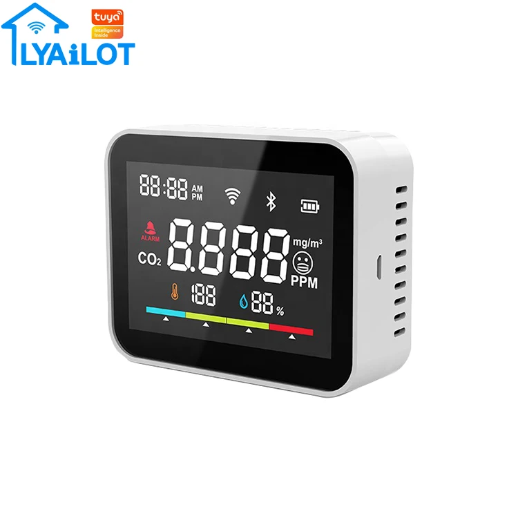 High Sensitivity Tuya Smart Air Quality Temperature Humidity Co2 Meter Indoor Monitor Analyzers co2 sensor