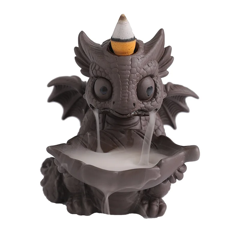 Decorative Cartoon dragon shape Waterfall Backflow Incense Burner For Home Decor Waterfall Incense Burner Ceramic Incense Holder