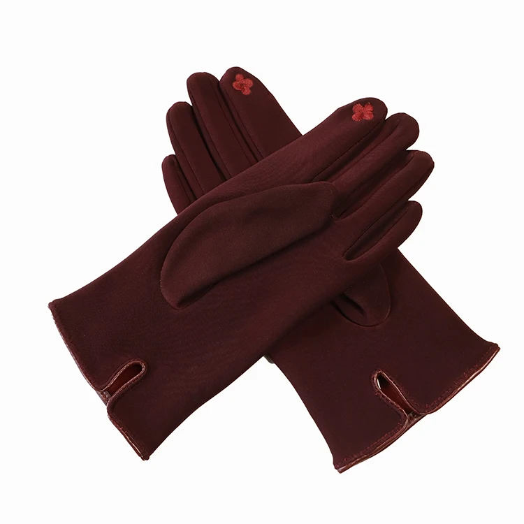 Ice silk girl gloves for winter warm gloves hand finger glove