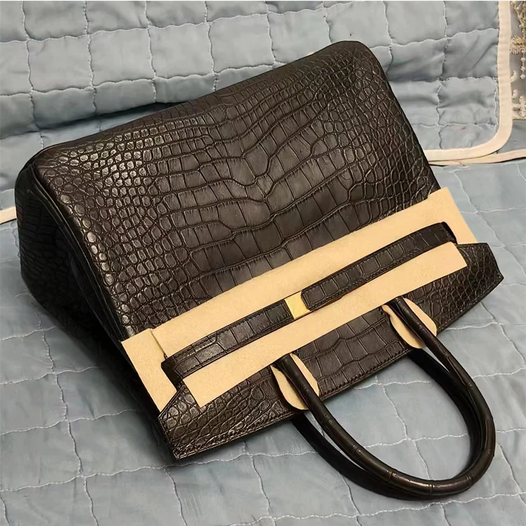 Luxury designer lady handbag genuine crocodile skin leather women tote bag handbag