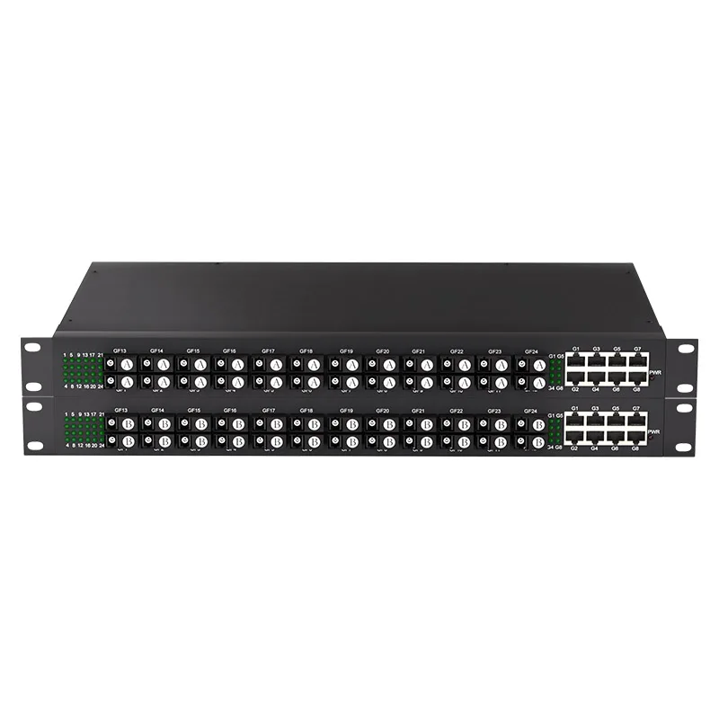 Gigabit Media Converter 24 SC/FC ports 8 10/100/1000Mbps RJ45 Unmanaged Converged Fiber Optic Transceiver Media Converter
