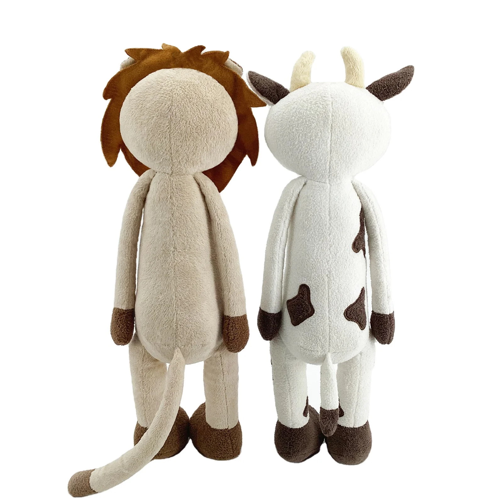 13 inch standing plush toy cow pink and white