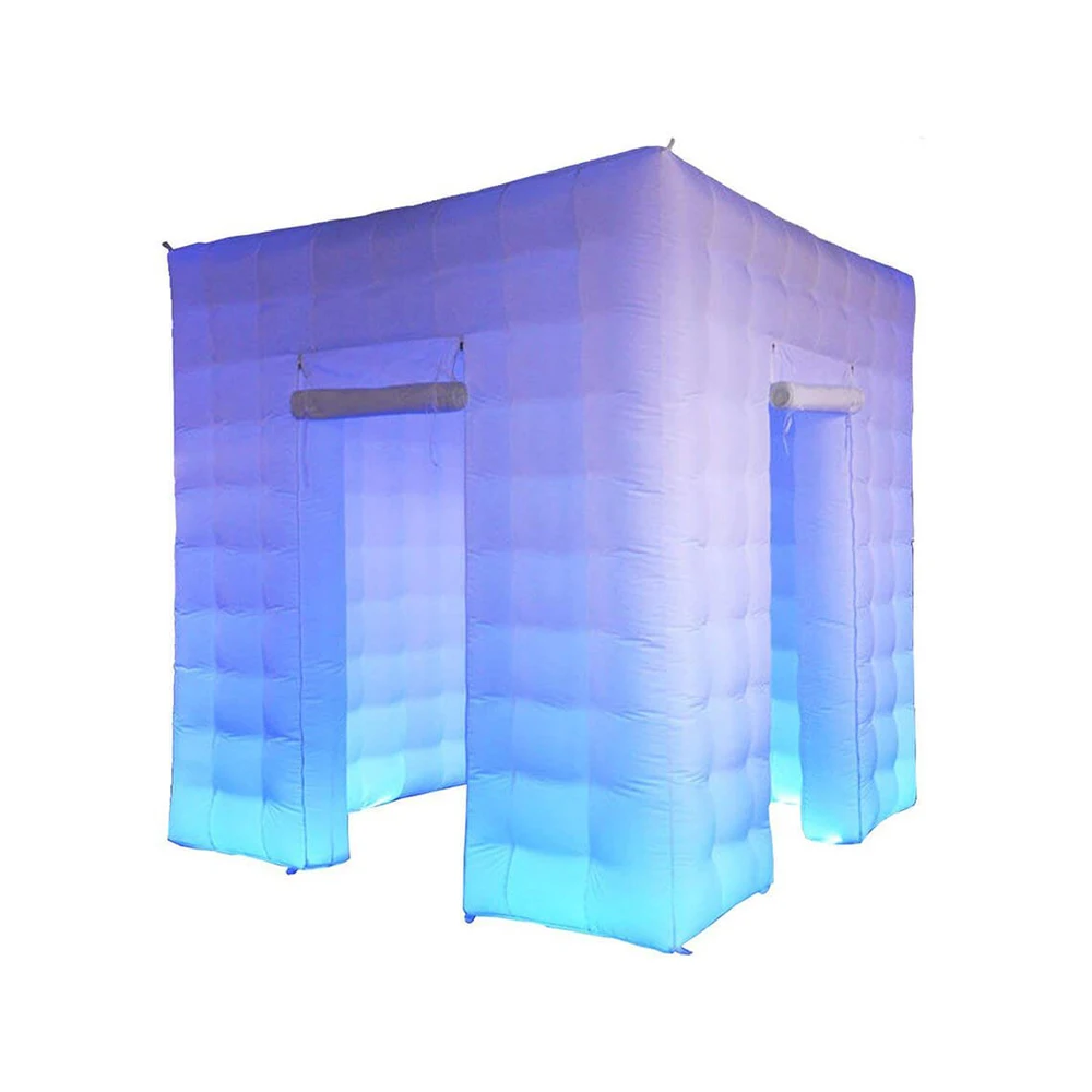 2.5*2.5*2.5m Colorful lighting Photo Booth Inflatable Photobooth with Led Light