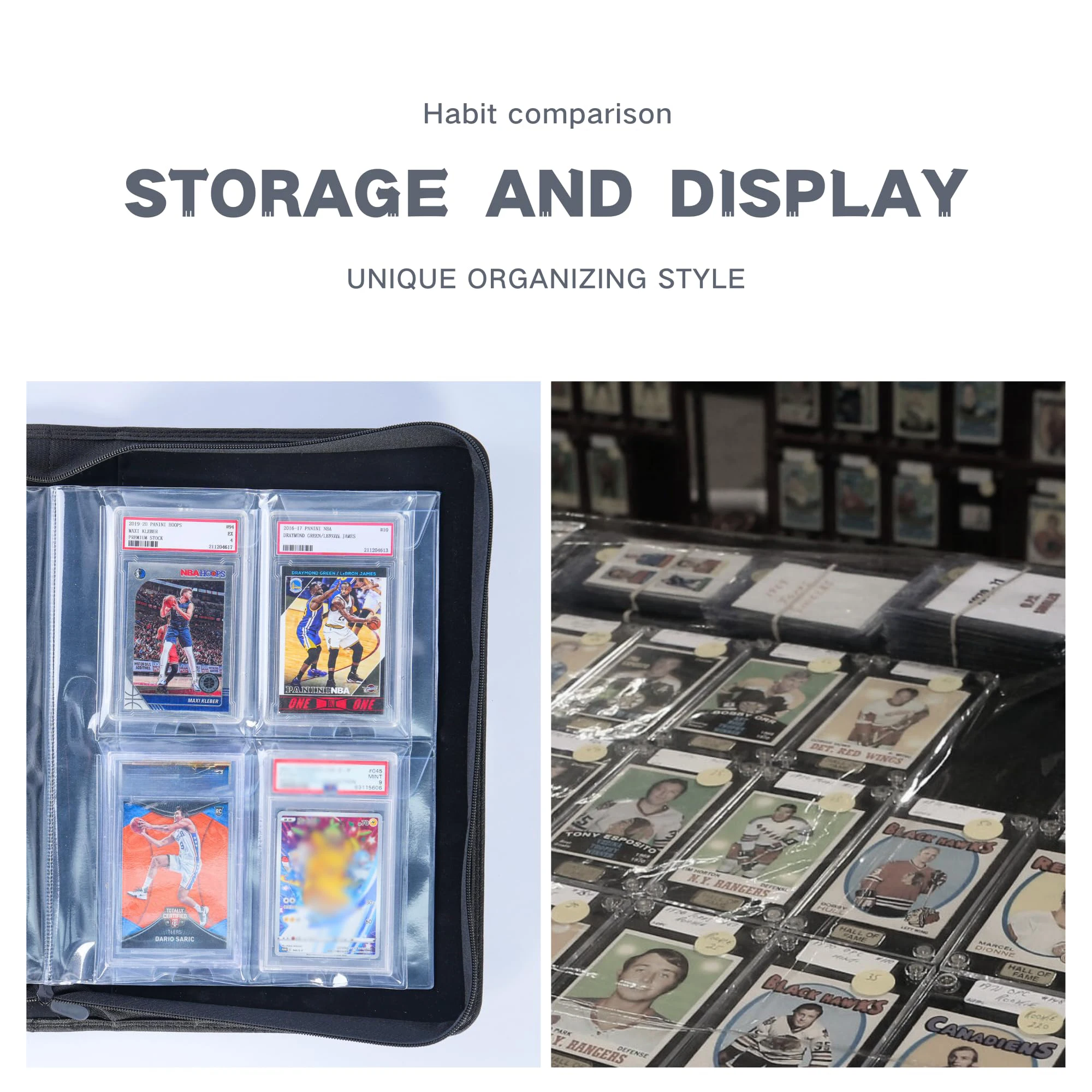 Graded Card Binder, Holds 60 Graded Cards, Premium Trading Card Binder with 4 Pocket Graded Card Sleeves