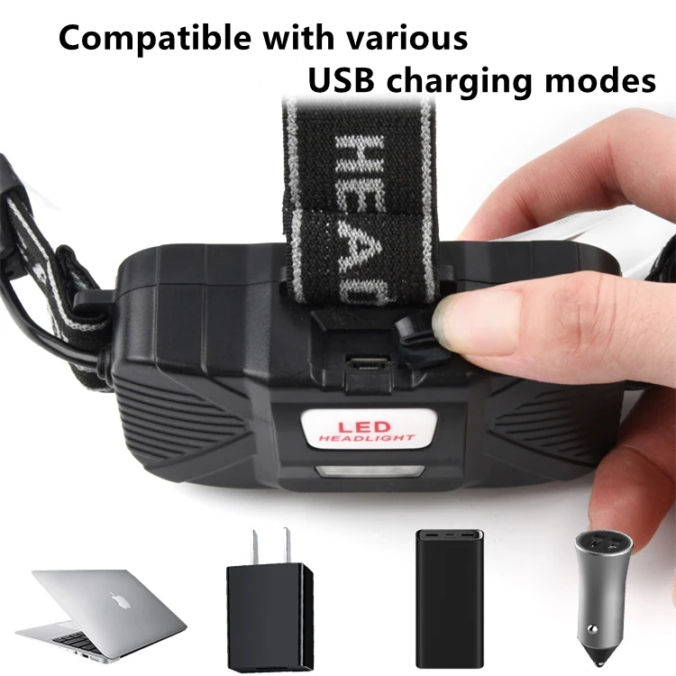 New 5 LED 3T6 High Powered Rechargeable Headlight T6 LTS Long Range Headlamp Night Fishing Running Black 18650 White 90 3.7V 80