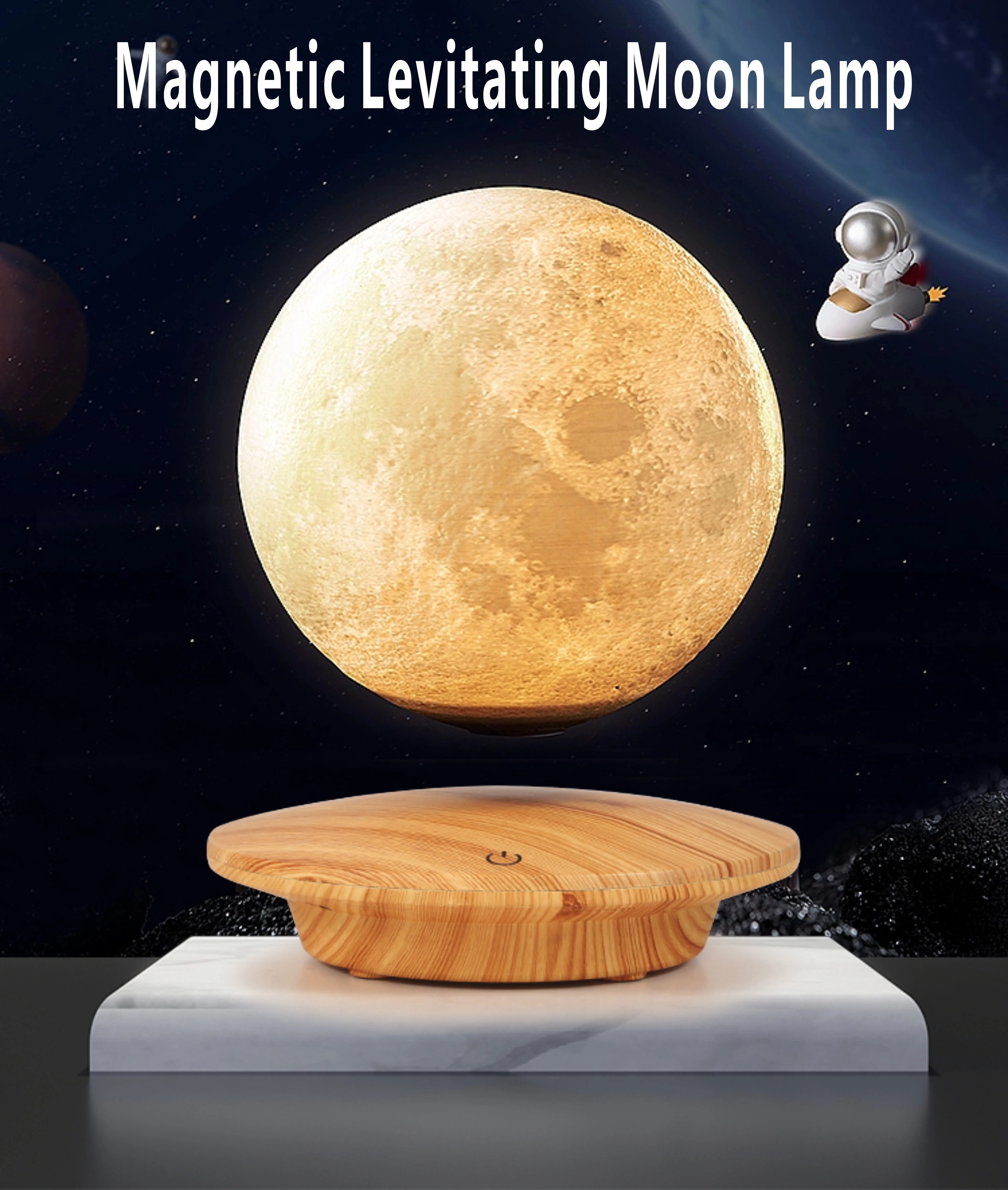 Factory Price 3D Levitating Moon Lamp Floating Touch Control Smart Lighting Moon Lamp Floating With Adpater For Home Decoration