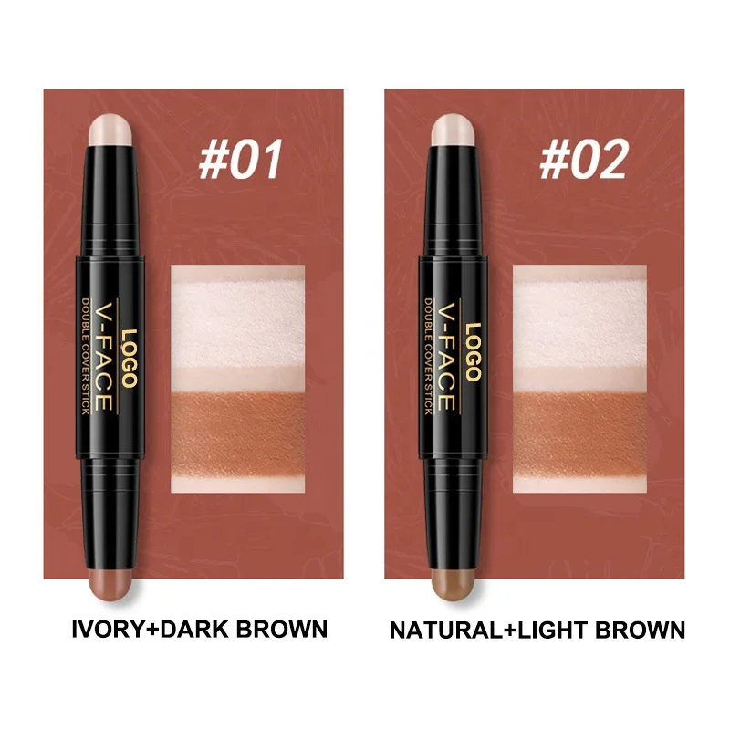 
Custom logo Makeup Concealer Stick Professional Contour Double head 