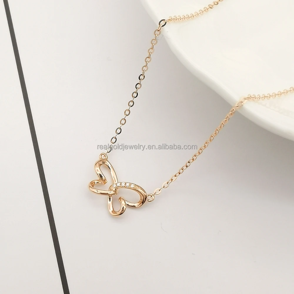 Luxury Jewelry AU585 14K Yellow Gold Pendant Necklaces Moissanite Jewelry Custom Design Gold Chain Necklace Chinese Gold