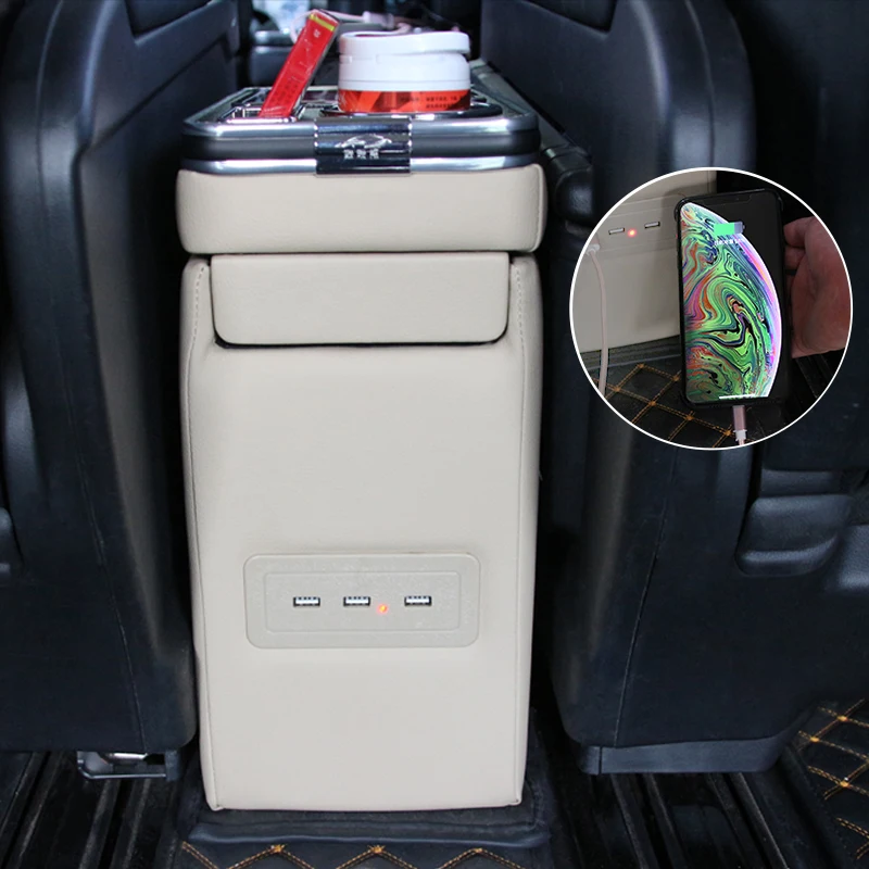 Widely used in commercial vehicles second row storage box high-grade cup holder, car handrail box special modification